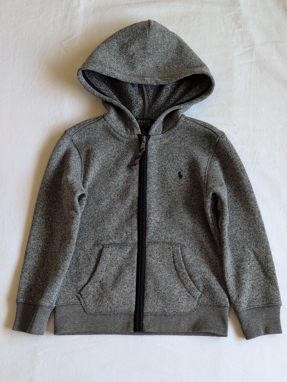 Polo Ralph Lauren Boys Plush Knit Fleece Hoodie Jacket Gray Size 5
